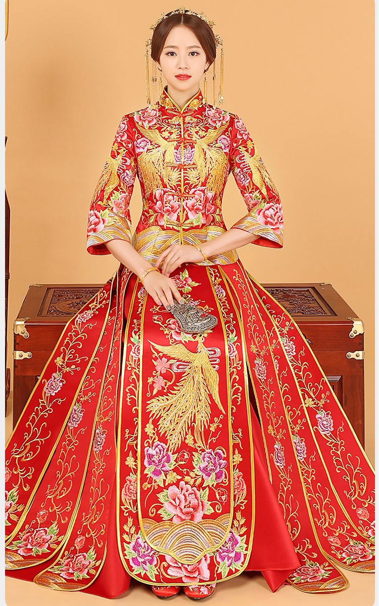 優雅大氣中式禮服：唯美鸞尾新娘禮服