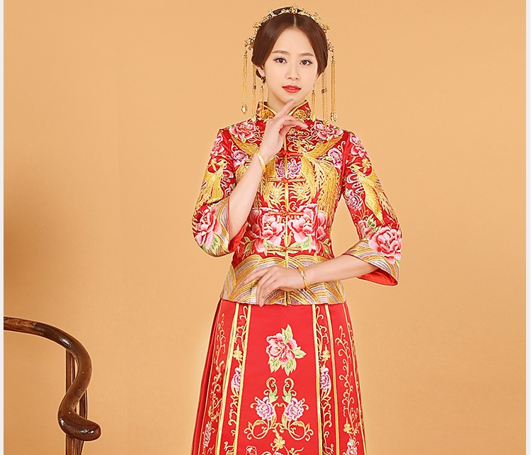 優雅大氣中式禮服：唯美鸞尾新娘禮服
