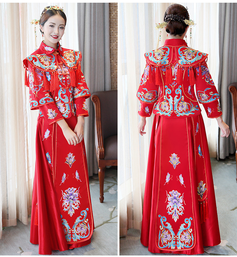 古典秀禾中式禮服，流蘇新娘結(jié)婚禮服