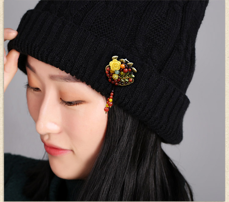 復古瑪瑙花朵胸針胸花飾品