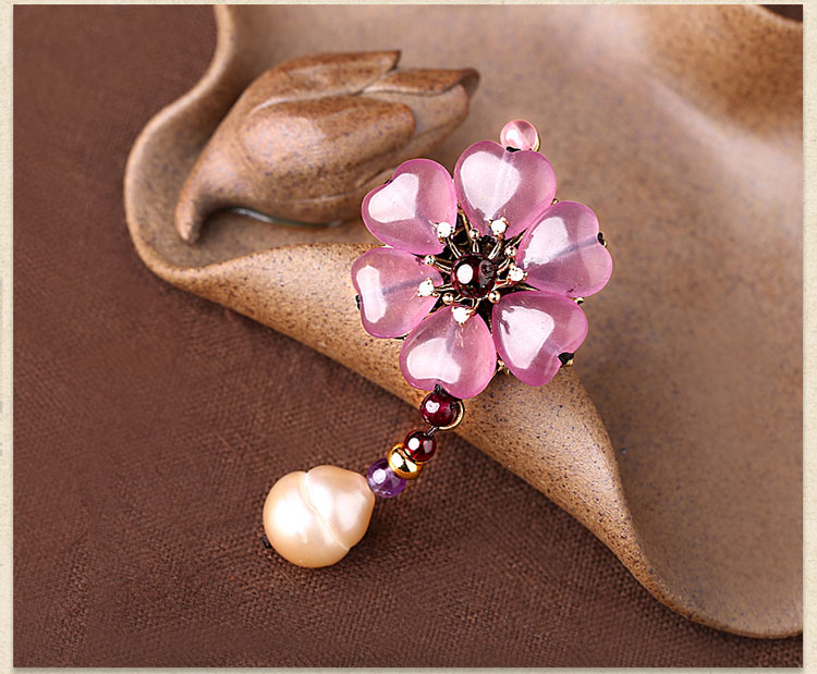 紫色優雅花朵胸針胸花飾品