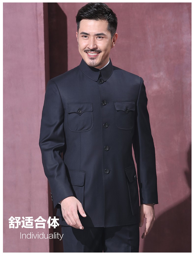 中國風修身國服領(lǐng)導毛式中山裝