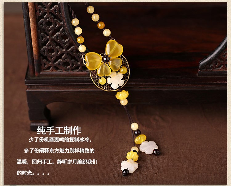 復(fù)古風(fēng)黃色簡約項(xiàng)鏈毛衣鏈