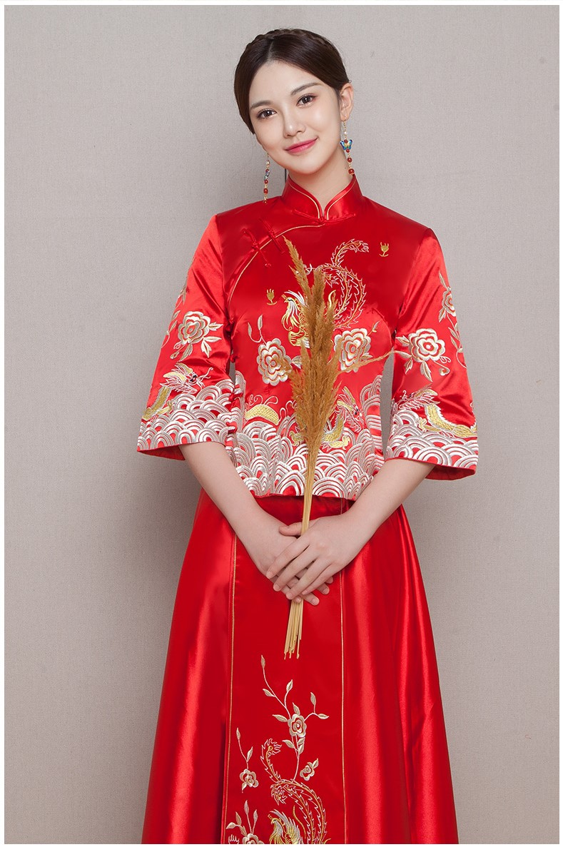 簡約時尚中式秀禾新娘禮服，精致唯美中式禮服