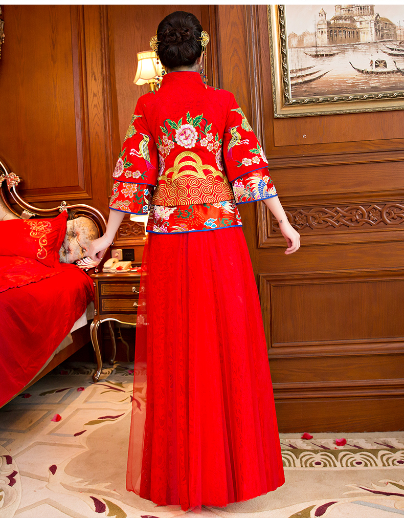 復古刺繡新娘禮服，古韻秀禾服中式禮服