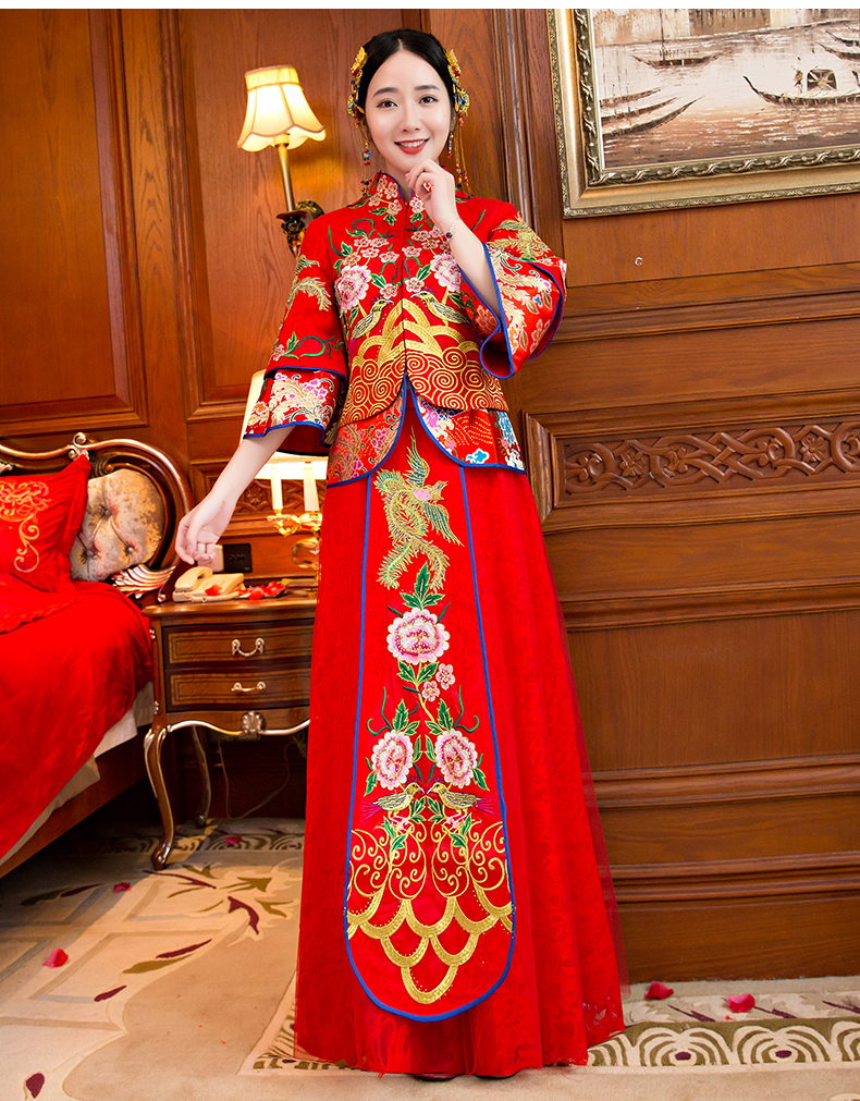 復古刺繡新娘禮服，古韻秀禾服中式禮服