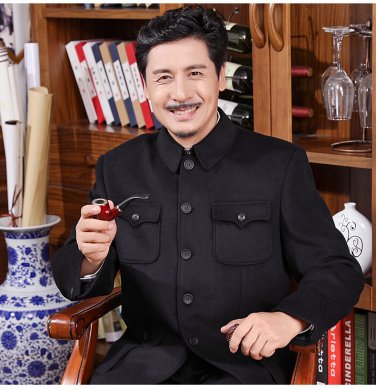 復古經典外套中式羊毛妮子男士中山裝