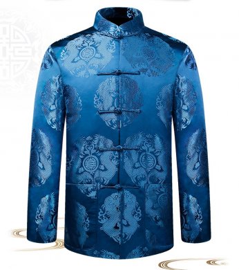 寶藍(lán)色中式唐裝外套，用心品質(zhì)回歸本心