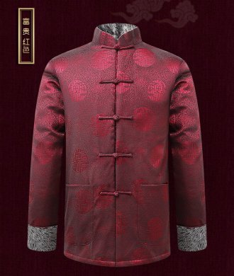 古典花紋男士唐裝，復(fù)古風(fēng)喜慶唐裝