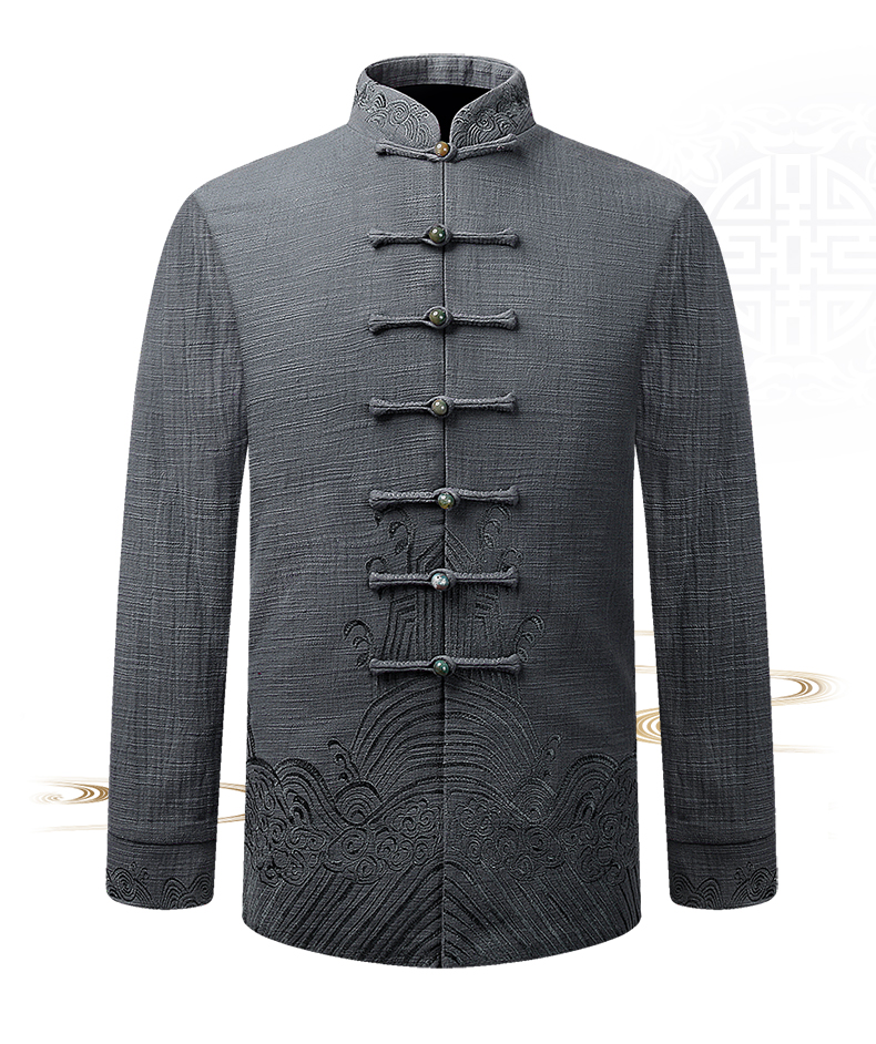 古典刺繡男士唐裝，復古風中式唐裝