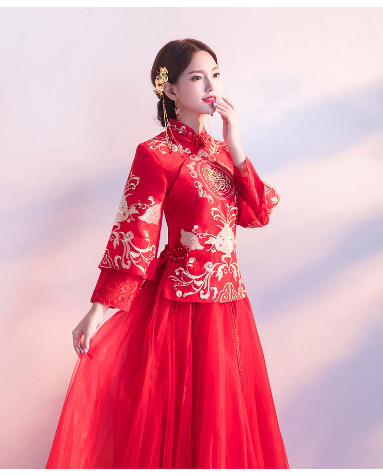 喜字中式禮服，唯美中國風新娘禮服