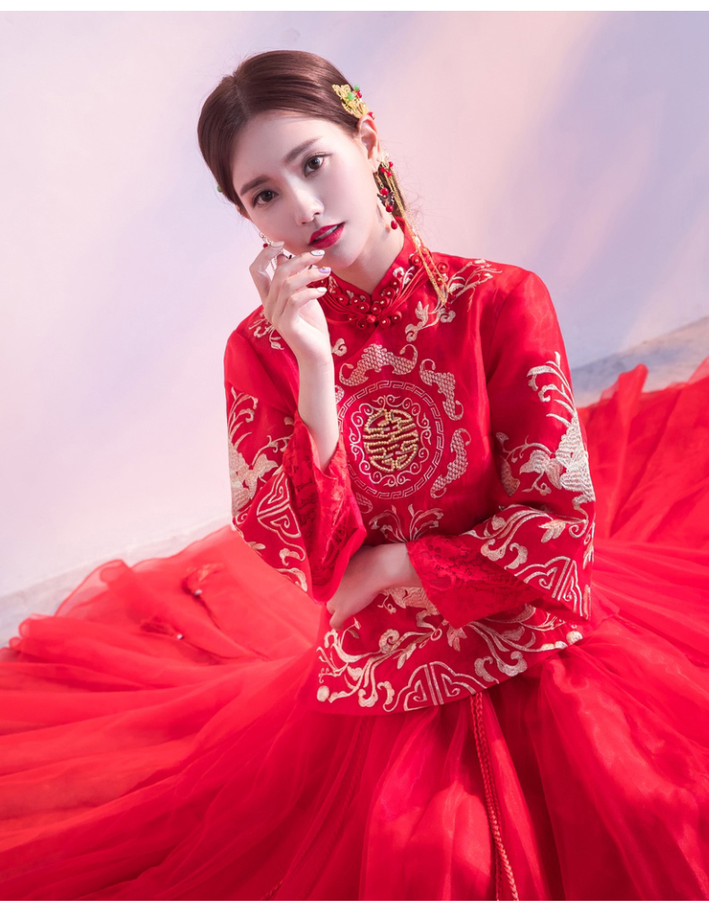 喜字中式禮服，唯美中國風新娘禮服