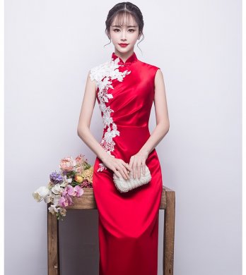 時尚典雅中式禮服，中國風優雅晚禮服