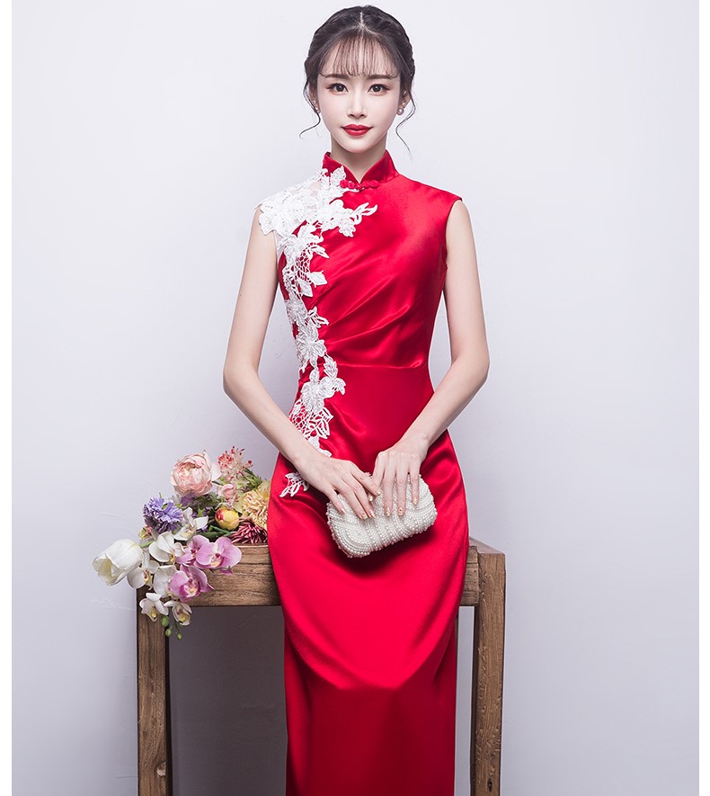 時尚典雅中式禮服，中國風優雅晚禮服