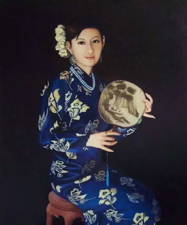 風情萬種的油畫旗袍女子！