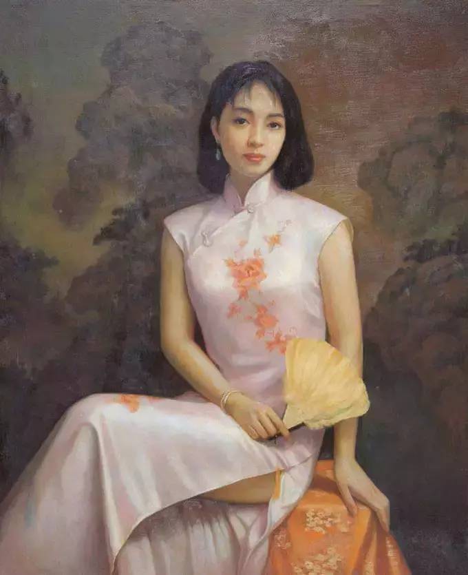 風情萬種的油畫旗袍女子！
