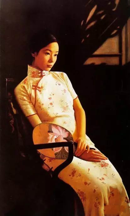 風(fēng)情萬種的油畫旗袍女子！