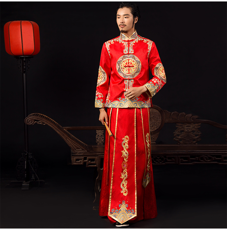 古典中式禮服，中國風新郎結婚禮服