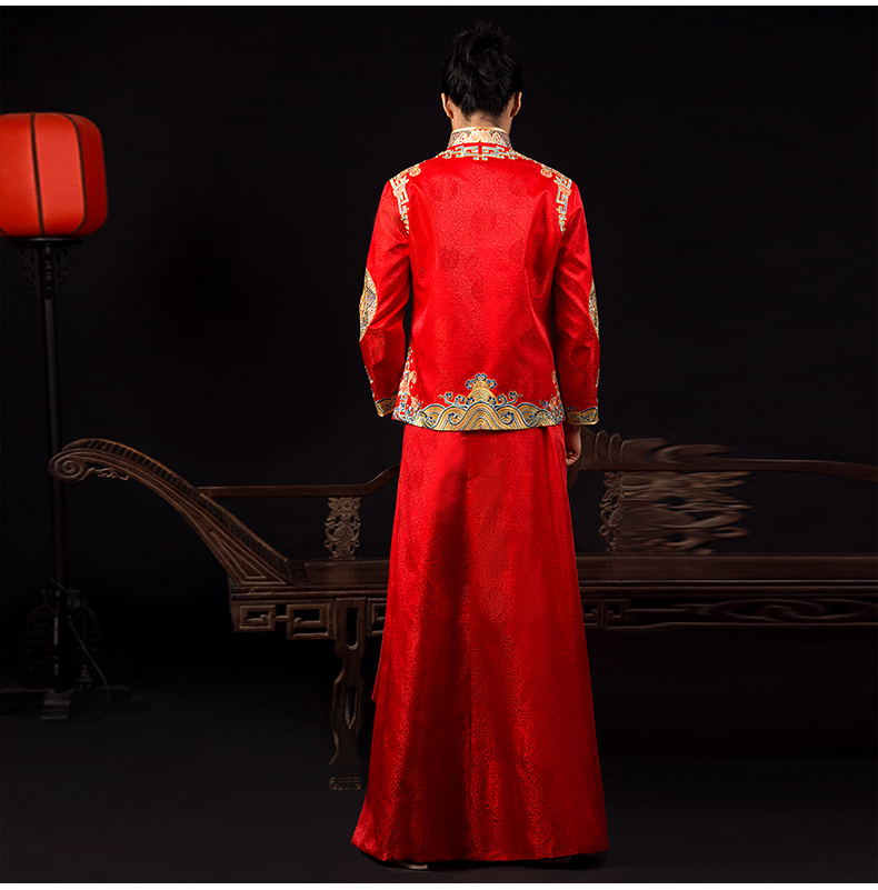 古典中式禮服，中國風新郎結婚禮服