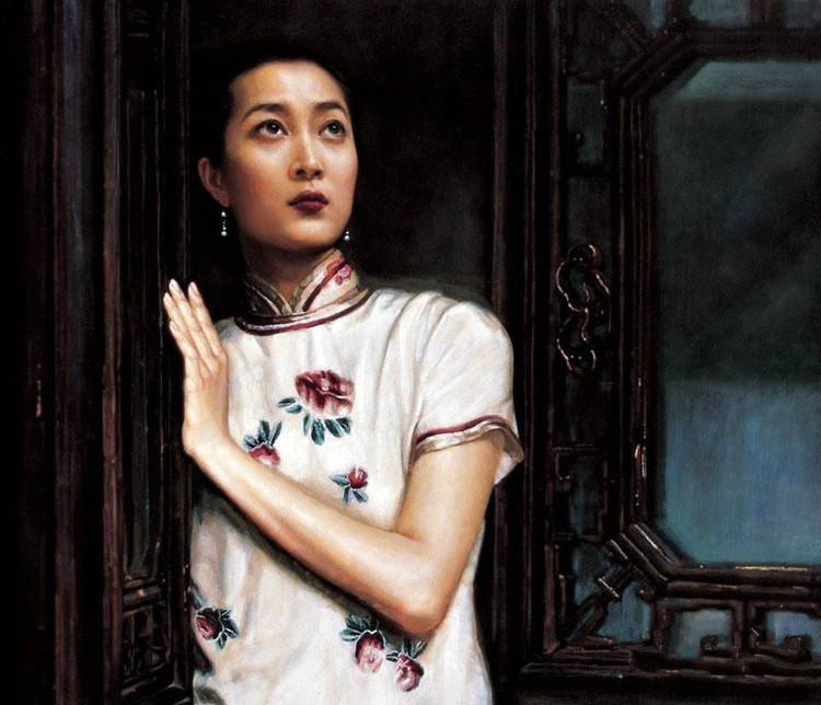 風(fēng)情萬(wàn)種的油畫旗袍女子！