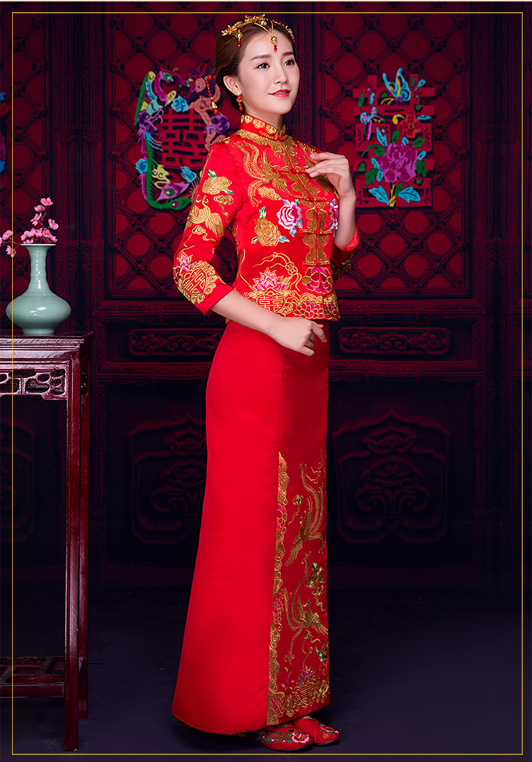 儒雅裙擺新娘禮服，魅力時尚中式禮服