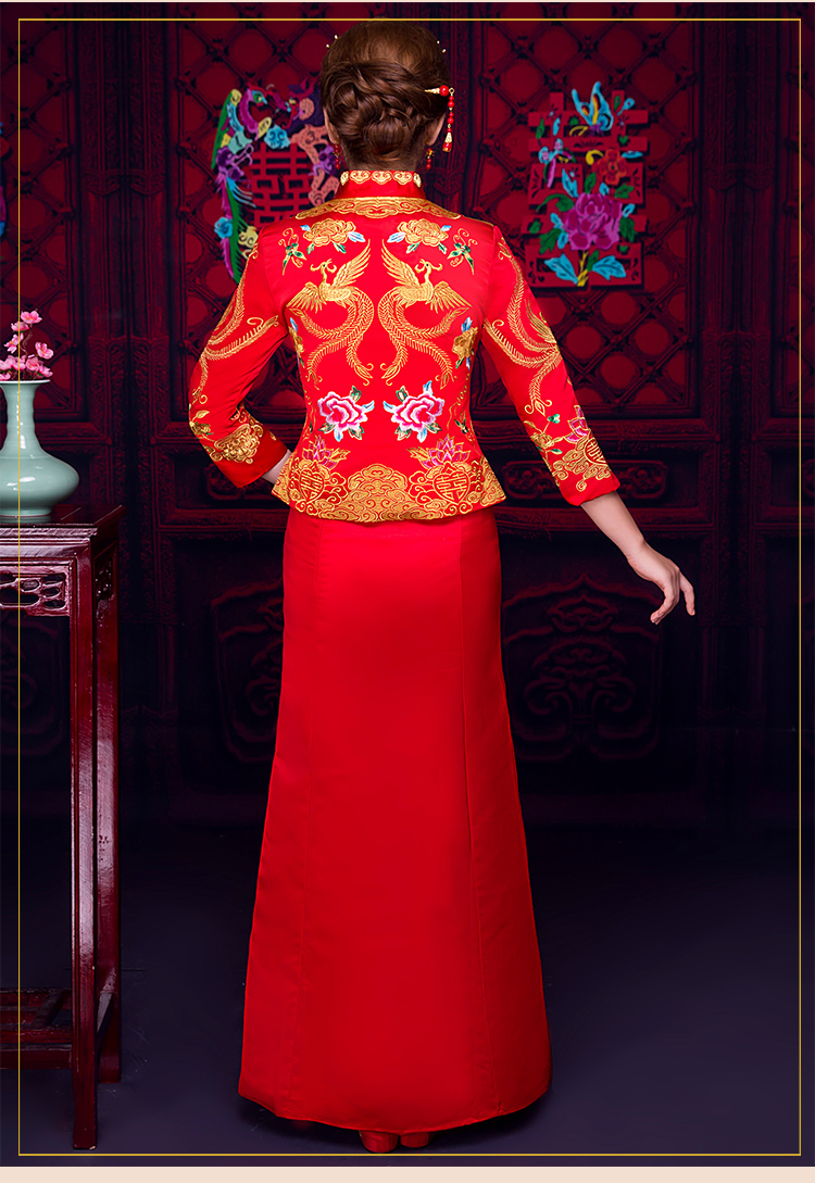儒雅裙擺新娘禮服，魅力時尚中式禮服