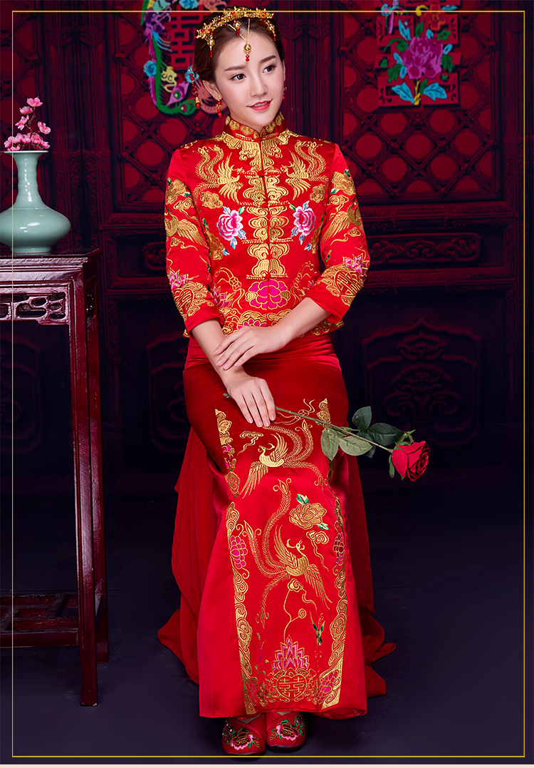 儒雅裙擺新娘禮服，魅力時尚中式禮服