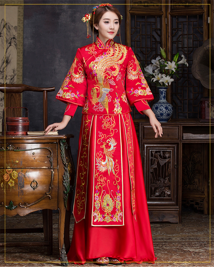 優雅時尚中式禮服，復古中國風新娘禮服