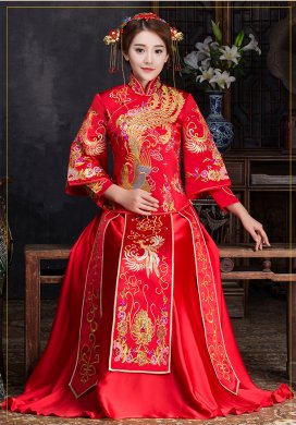 優雅時尚中式禮服，復古中國風新娘禮服