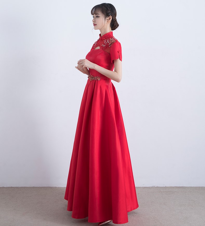 復古立領中式禮服，中國風晚禮服