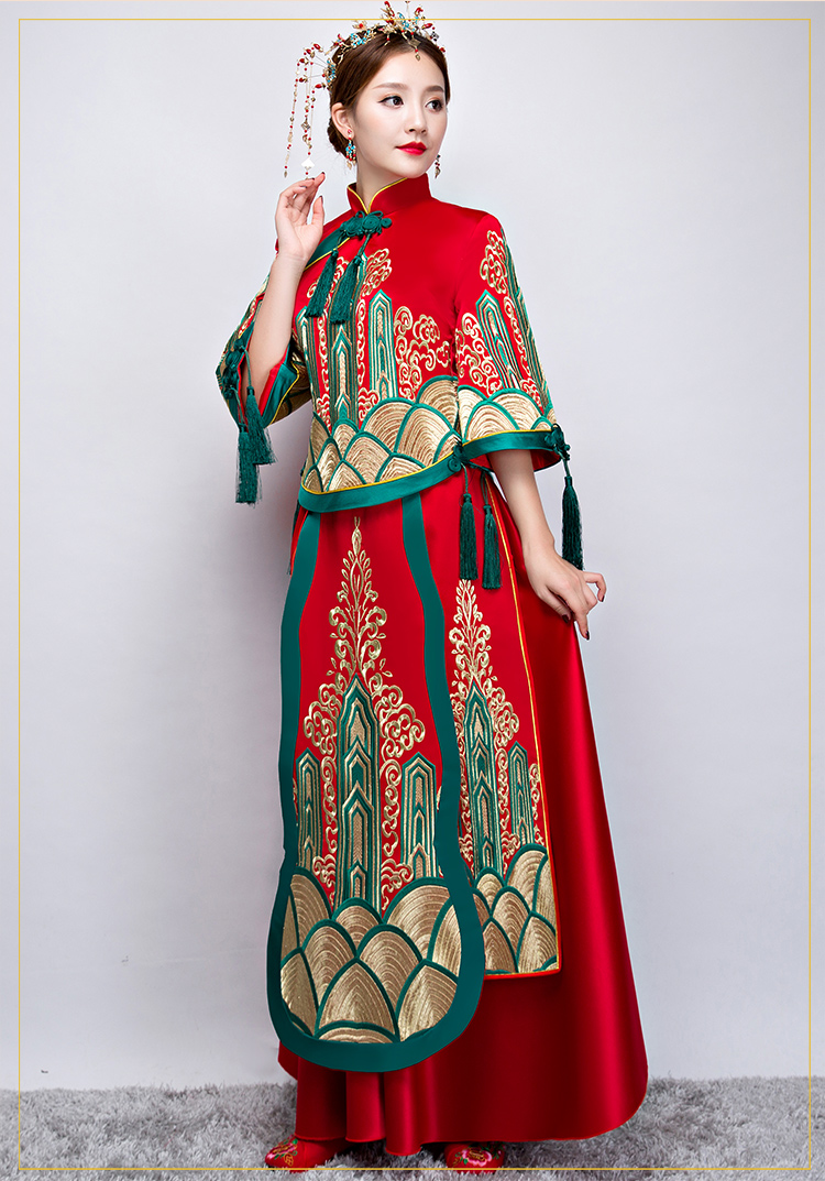 中國風秀禾服中式禮服，新娘結(jié)婚禮服