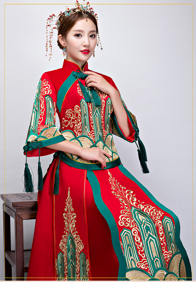 中國風秀禾服中式禮服，新娘結(jié)婚禮服
