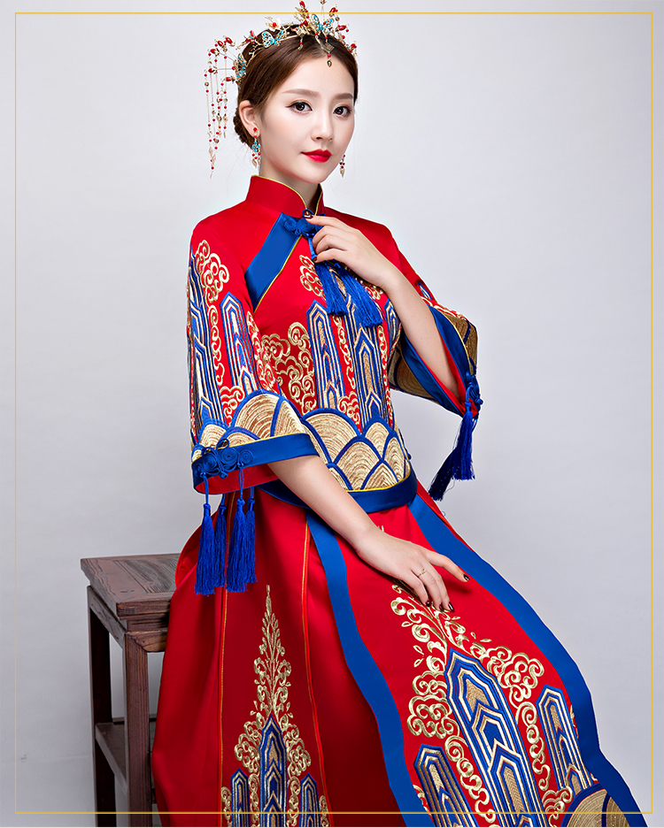 中國風中式禮服，新娘結婚禮服