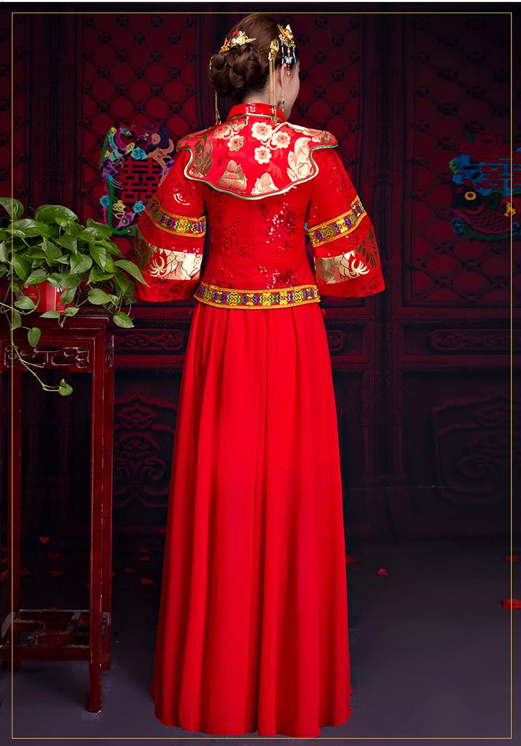 復古秀禾服中式禮服，中國風新娘結婚禮服