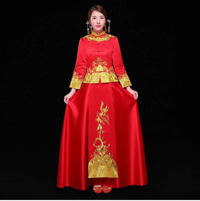 古典喜服中式禮服，秀禾服新娘結(jié)婚禮服