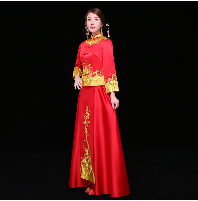 古典喜服中式禮服，秀禾服新娘結(jié)婚禮服