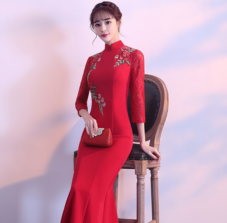 端莊大氣中式禮服，優雅中國風晚禮服