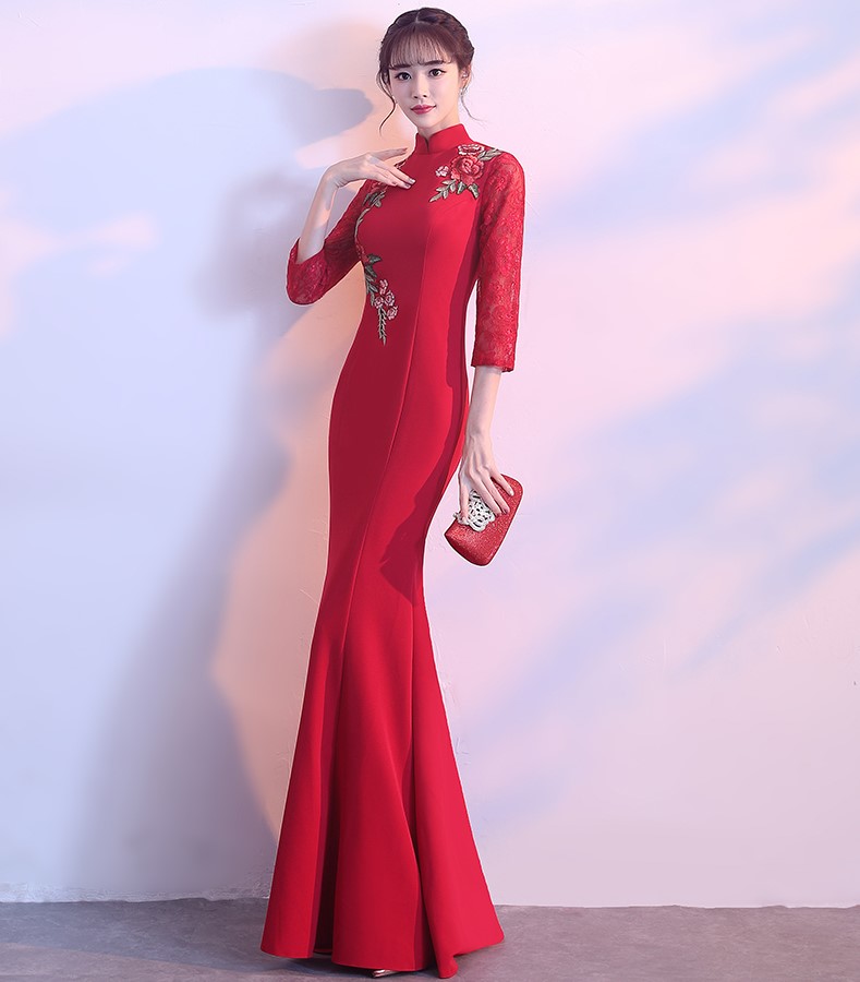 端莊大氣中式禮服，優雅中國風晚禮服
