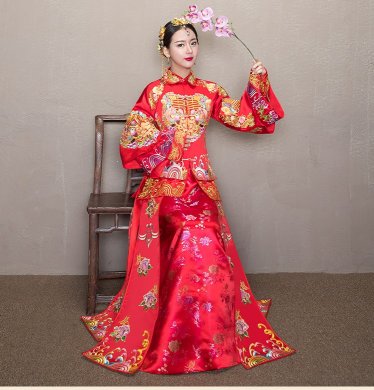 精致優雅中式禮服，時尚中國風新娘禮服