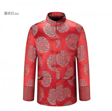 紅色喜慶傳統韻味的男士唐裝