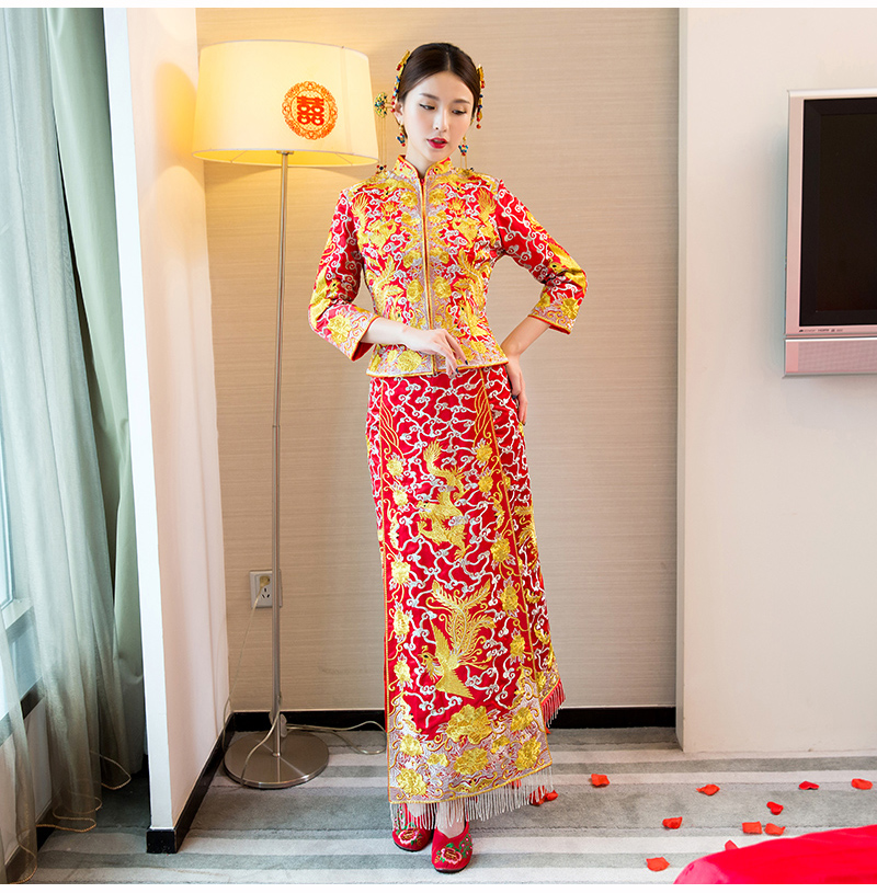 龍鳳褂中式婚禮禮服，時尚中國風新娘禮服