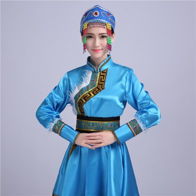 簡約大方的蒙古族女裝服飾，少數民族服裝