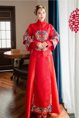 中國風精致刺繡中式禮服新娘禮服