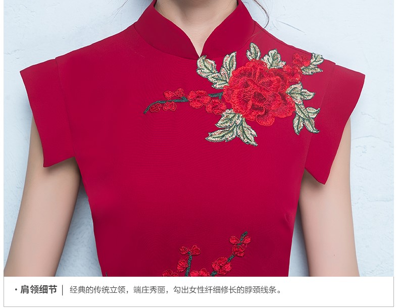 性感氣質中式禮服，唯美魚尾開叉晚禮服