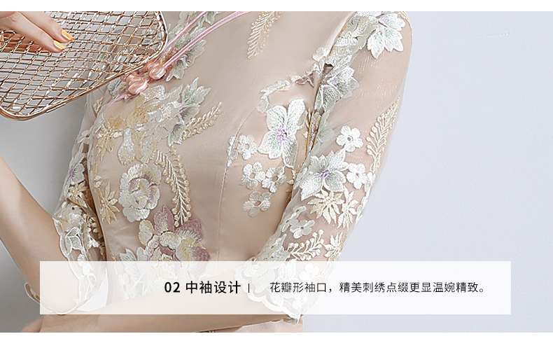 小清新蕾絲旗袍，改良時尚魚尾旗袍裙
