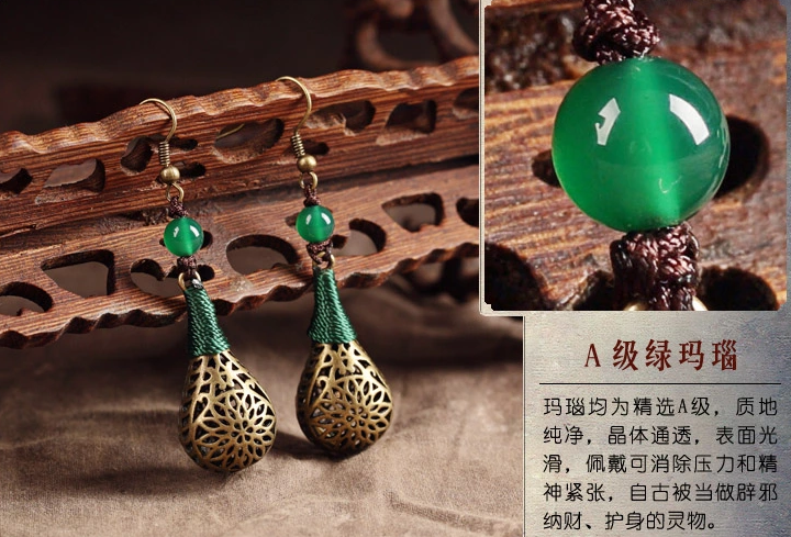 手工復(fù)古風(fēng)鏤空耳墜，古典氣質(zhì)中國風(fēng)耳環(huán)