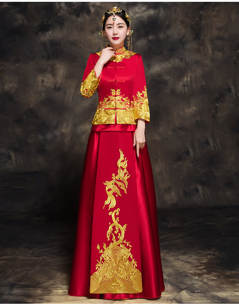 中國風新娘秀禾禮服，唯美中式結婚禮服