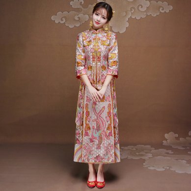 復古時尚中式禮服，唯美中國風新娘禮服