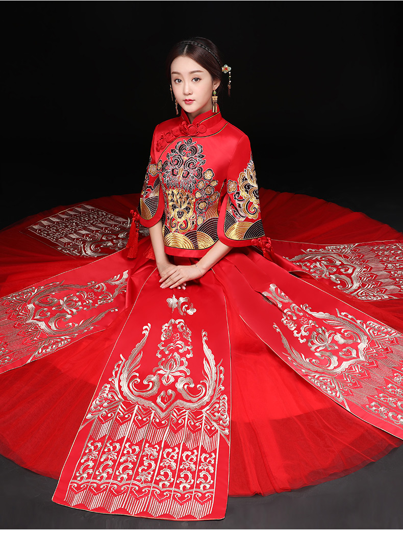 時尚中國風新娘禮服，結婚禮服中式禮服