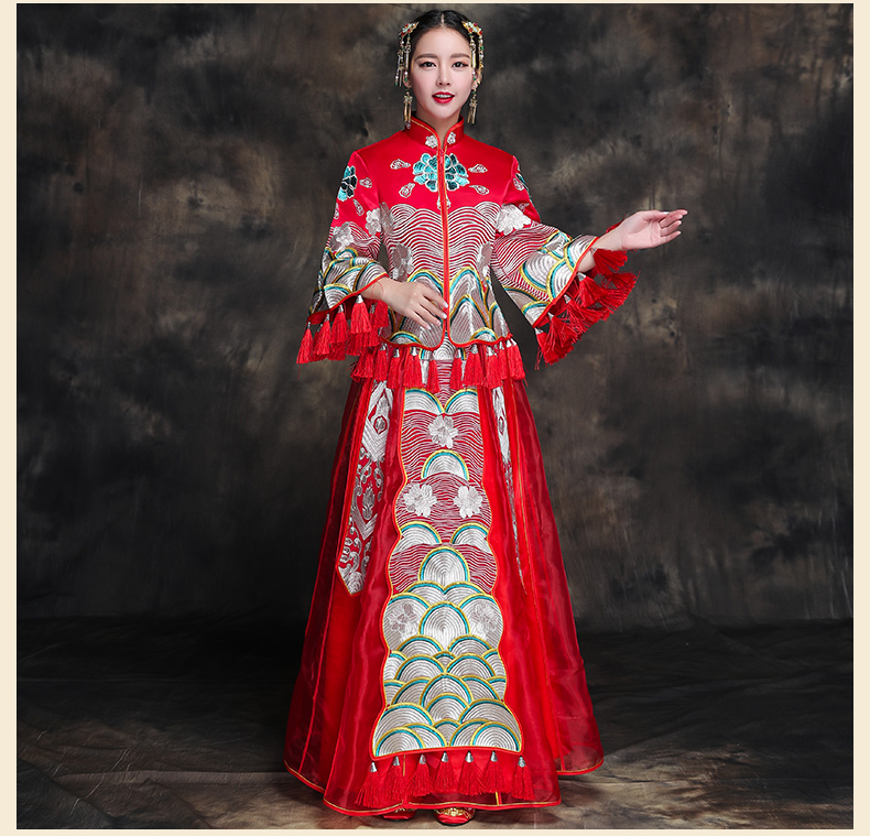 復古典雅新娘禮服，唯美中式結婚禮服